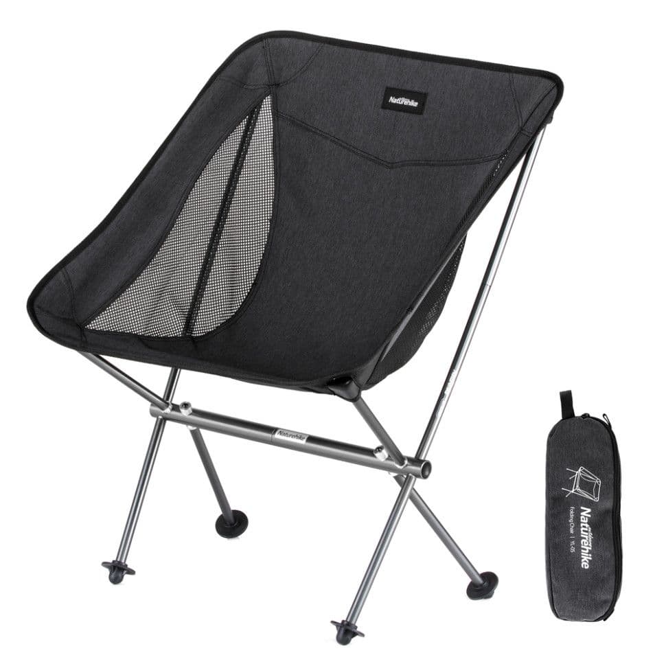 Стілець складаний Naturehike Stellaluna L04 CNK2450JJ015, розмір M, алюміній, чорний