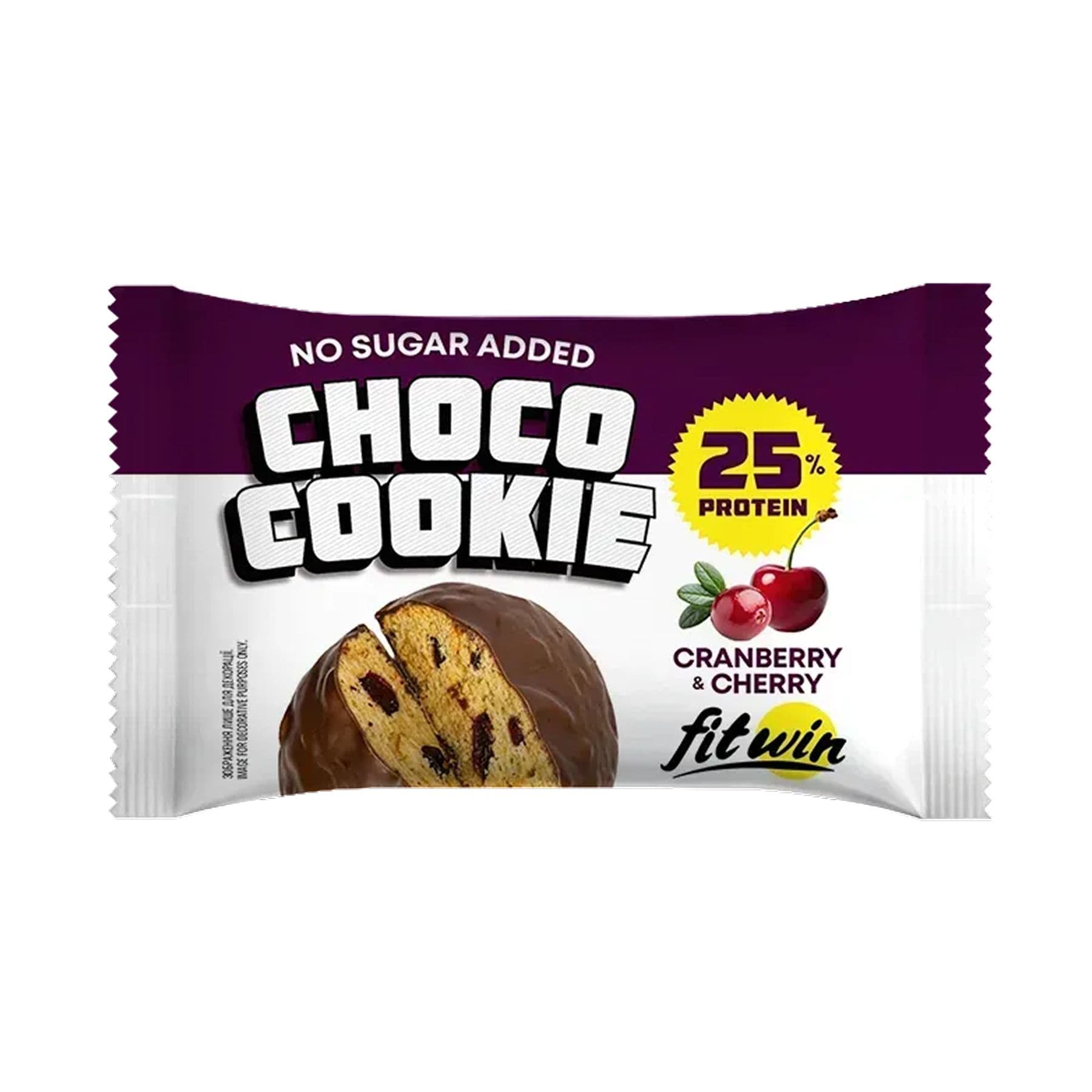 Шоколадное печенье 25%, 10x40 г, Клюква-Вишня