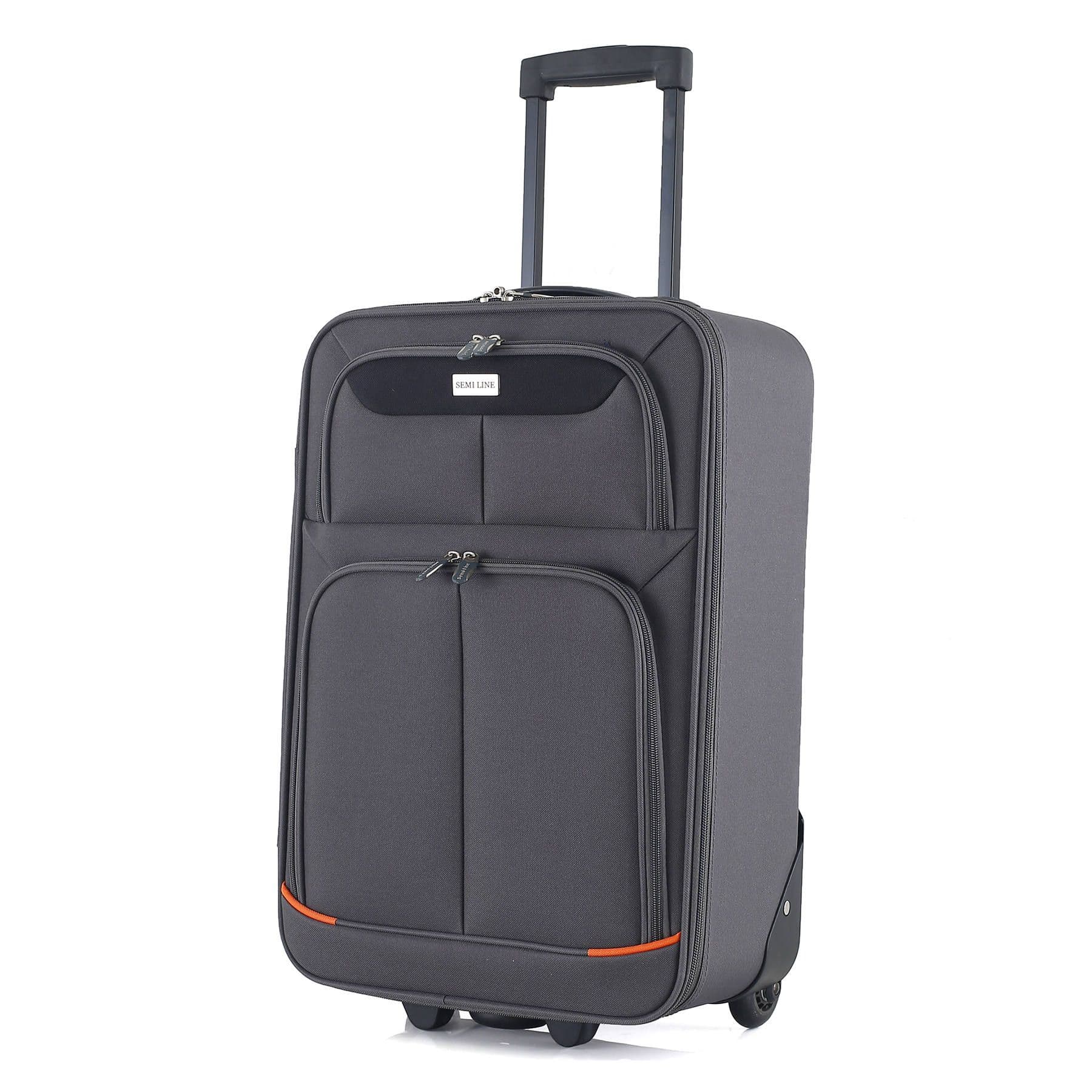 Валіза Semi Line 20" (S) Grey/Orange Lines (T5754-1)