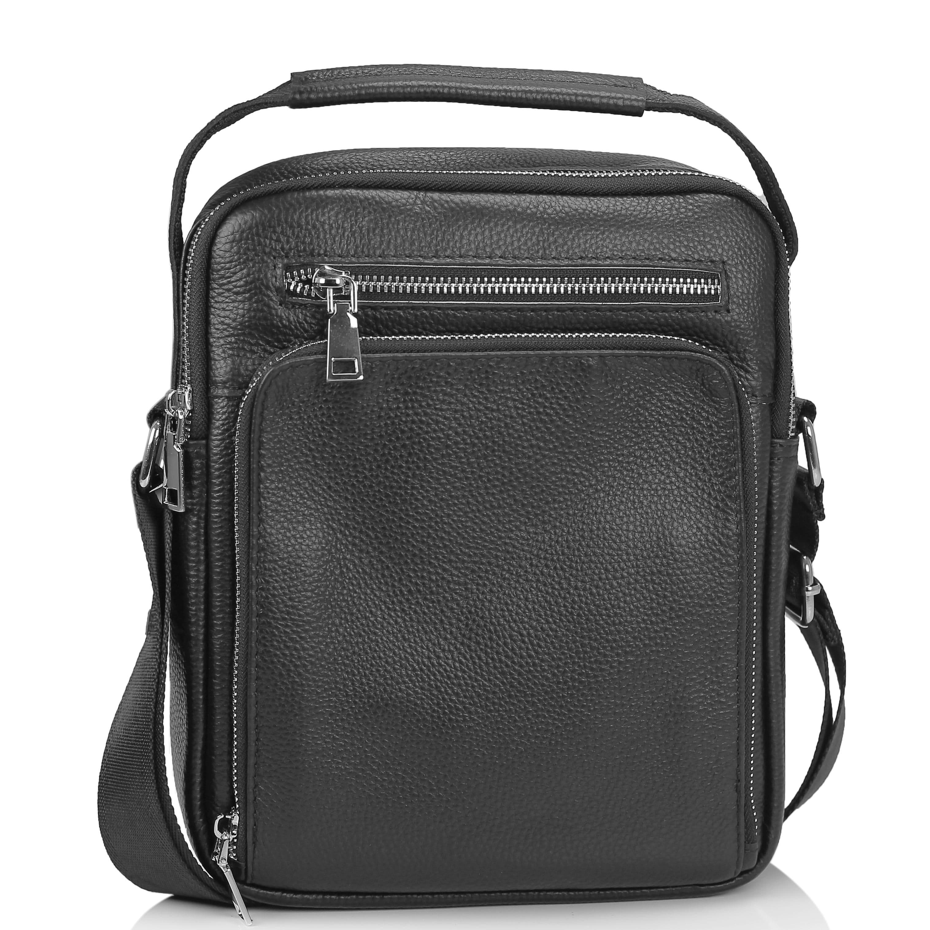 Чоловіча сумка-месенджер через плече чорна Tiding Bag NM23-2305A