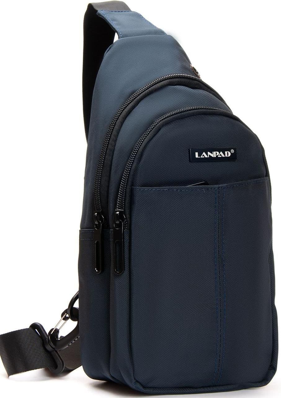 Мужская сумка слинг Lanpad тканевая, синий