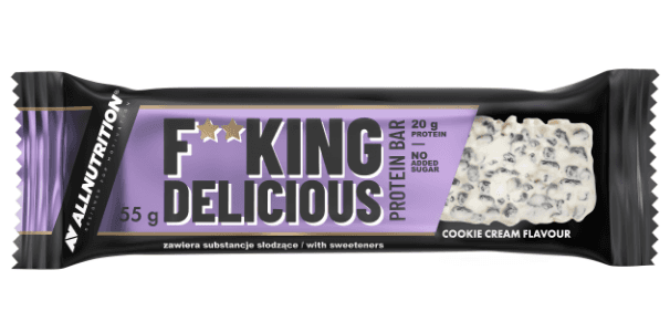 F**king delicious Protein Bar, 15x55 г, Білий шоколад з печивом