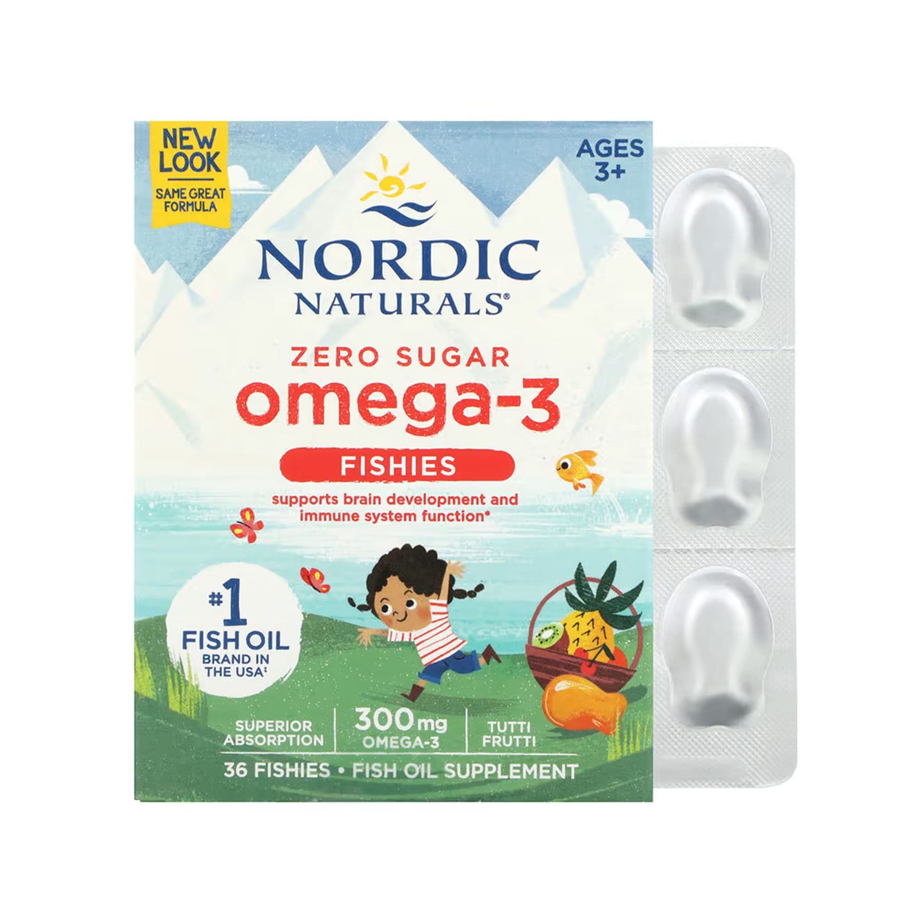 Nordic Omega-3, жувальні рибки для дітей, 36 шт, Nordic Naturals