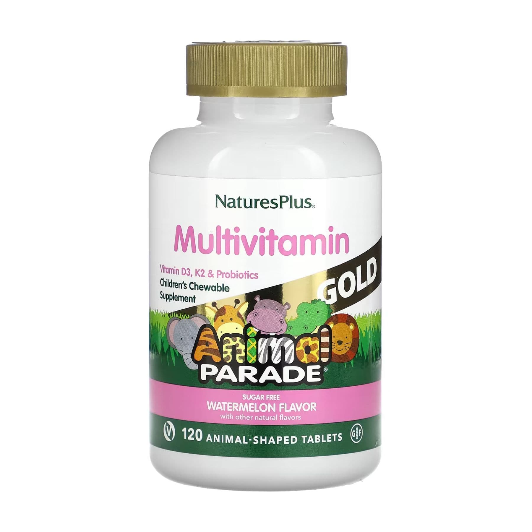 Мультивитамины для детей Children's Gold, вкус арбуза, 120 таблеток, Nature's Plus