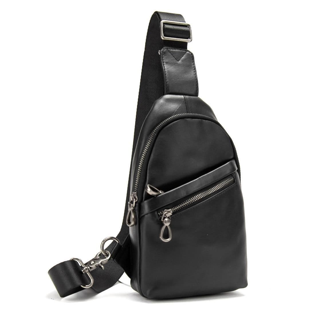 Сумка-слинг черная мужская Tiding Bag 10031A