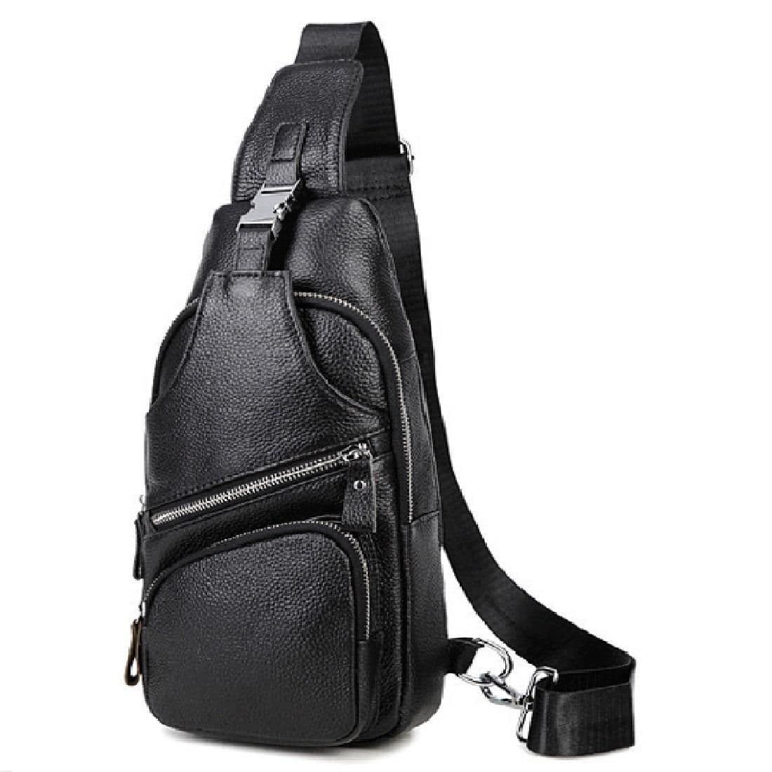 Чорний шкіряний слінг Tiding Bag FL-A25F-5026A — фото 1