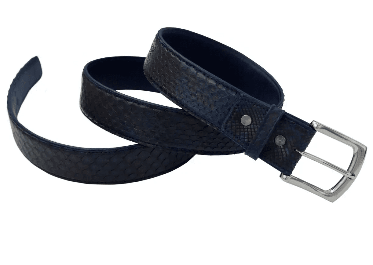 Ремінь зі шкіри пітона Exotic Leather Синій (snb 05_3)