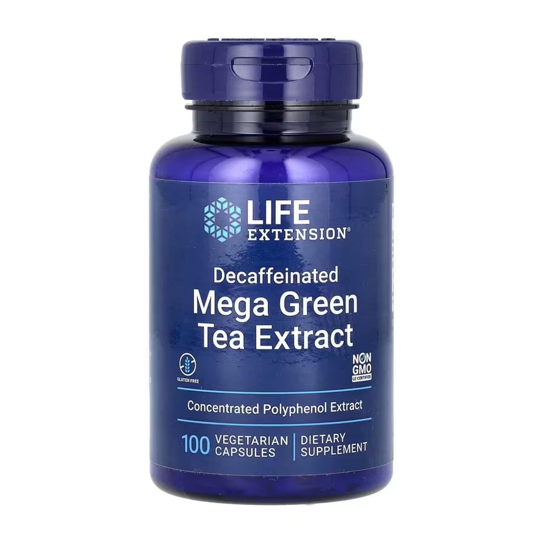 Екстракт зеленого чаю без кофеїну Mega, 100 вегетаріанських капсул, Life Extension