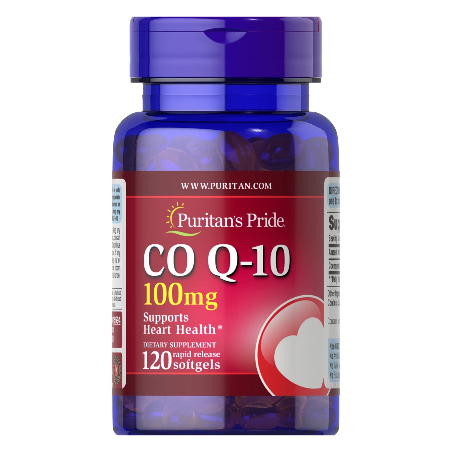 Q-SORB Коензим Q10, 100 мг, 120 капсул, Puritan's Pride