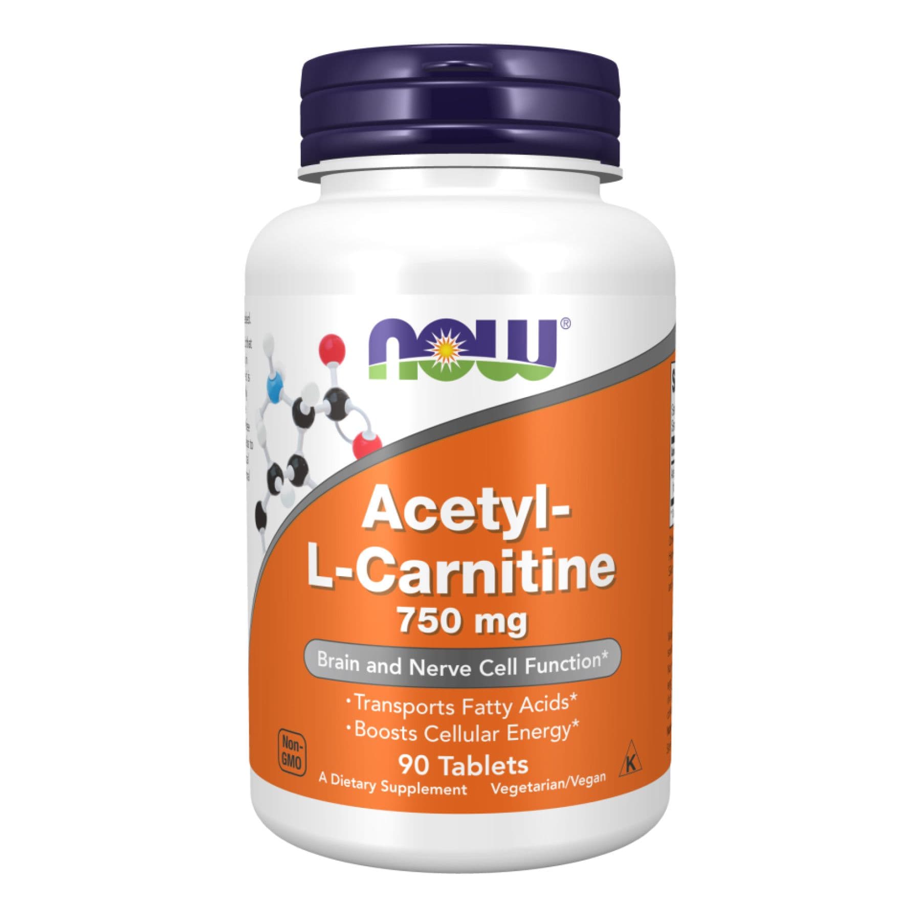 Ацетил L-Карнітин 750 мг, 90 таблеток, Now Foods