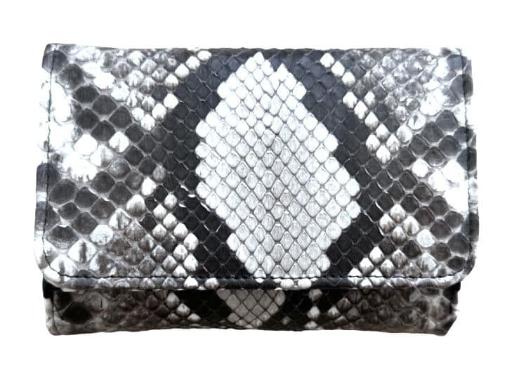 Гаманець жіночий із натуральної шкіри пітона сірий Exotic Leather (snw01)