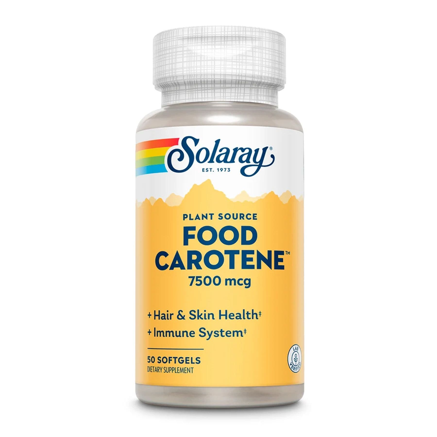 Food Carotene, Vitamin A As Beta Carotene 7500mcg - 50 softgels — фото 1