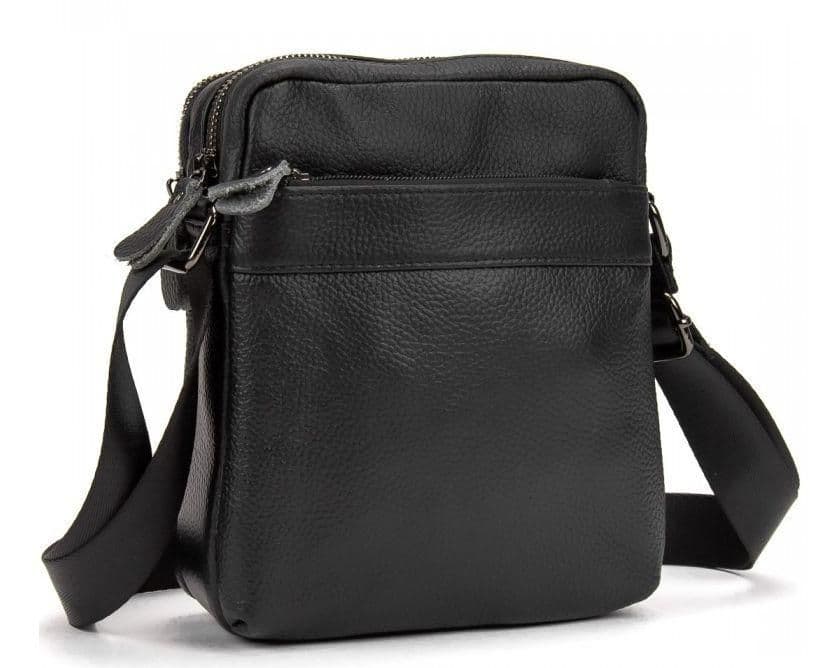 Чоловічий шкіряний месенджер Tiding Bag чорний