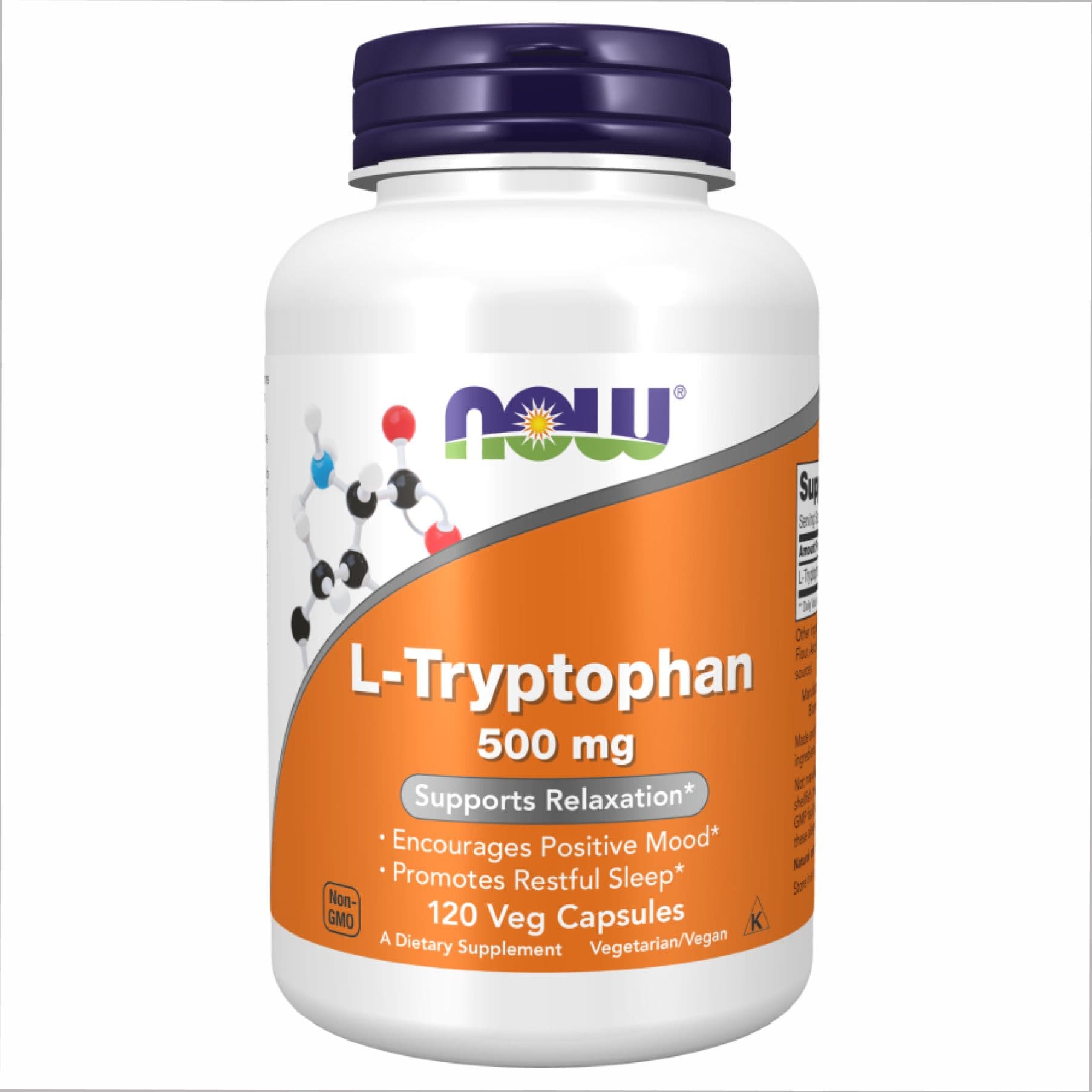 L-Триптофан 500 мг, 120 вегетаріанських капсул, Now Foods