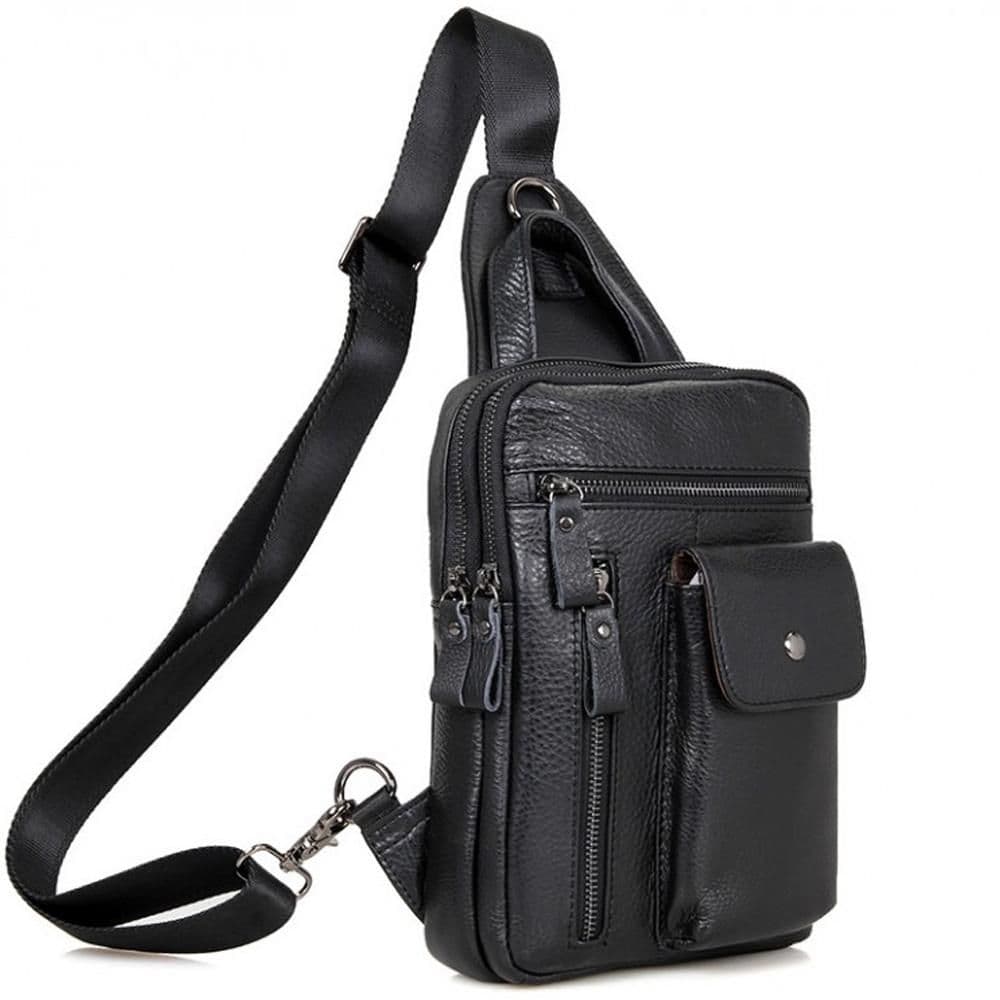 Чоловічий шкіряний рюкзак-слінг на одне плече Tiding Bag 4006A — фото 1