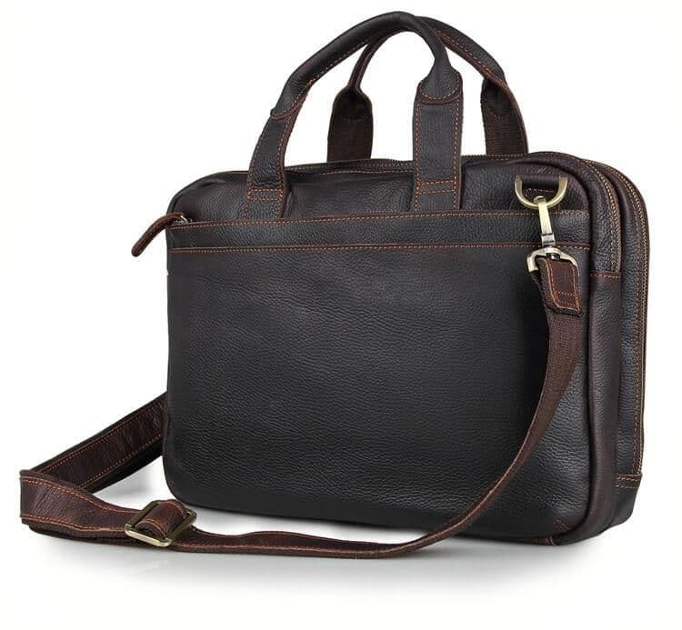 Стильная деловая мужская кожаная сумка для ноутбука и документов Tiding Bag 7092Q