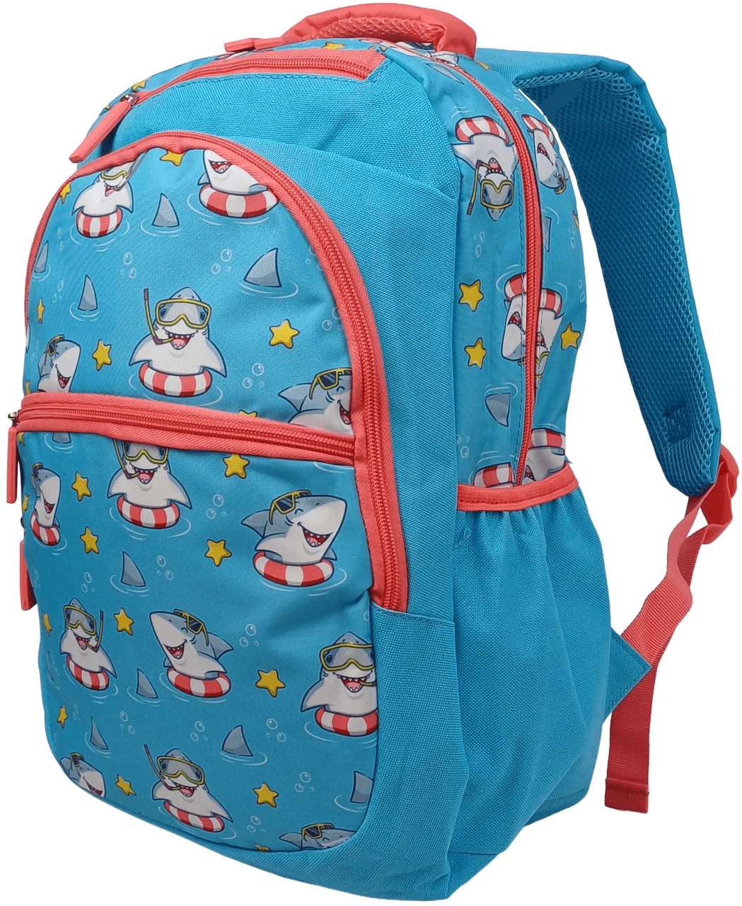 Школьный рюкзак 19L Riciclo Schulrucksack голубой с акулами
