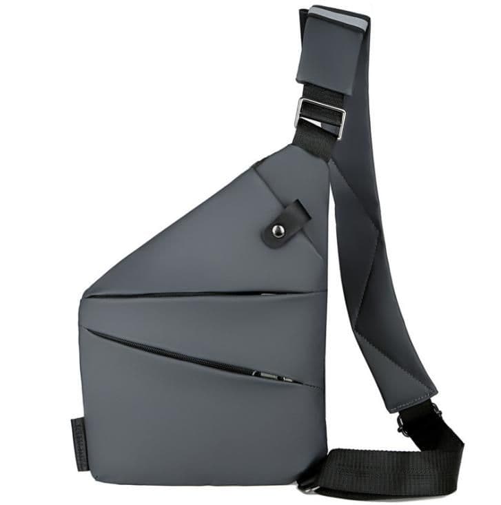 Чоловічий тканинний слінг через плече сірий Tiding Bag S1-001G