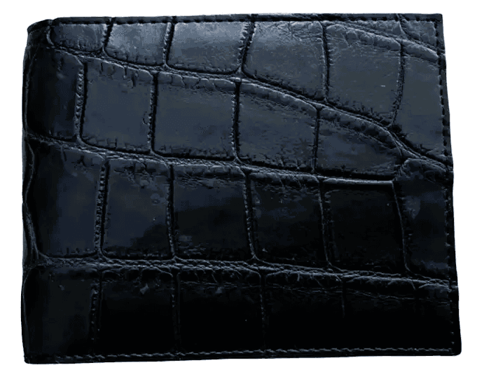Затискач для грошей купюр із натуральної шкіри крокодила Exotic Leather Чорний (сс 03)