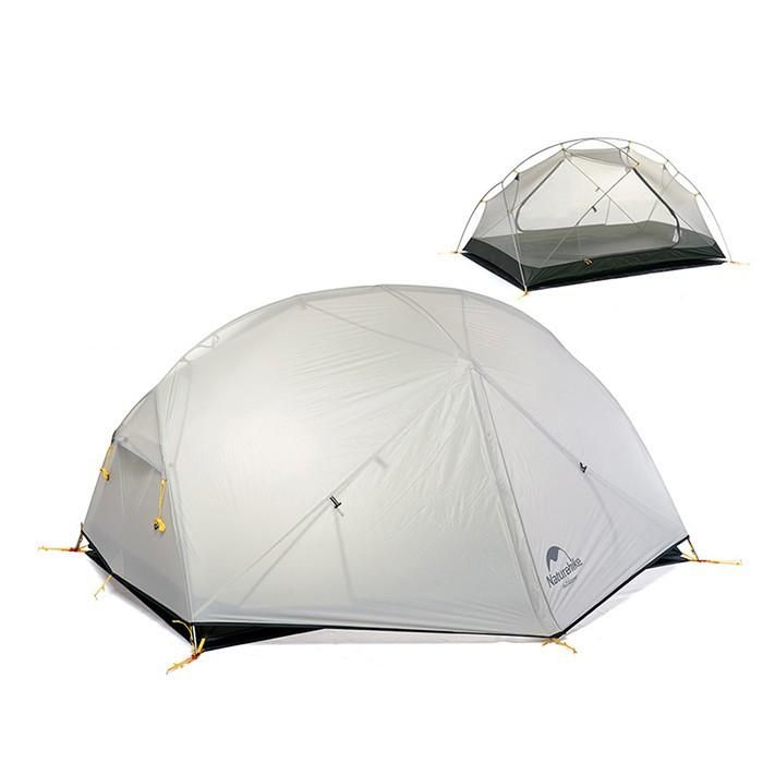 Палатка сверхлегкий двухместный с футпринтом Naturehike Mongar NH17T007-M, 20D, сiрий