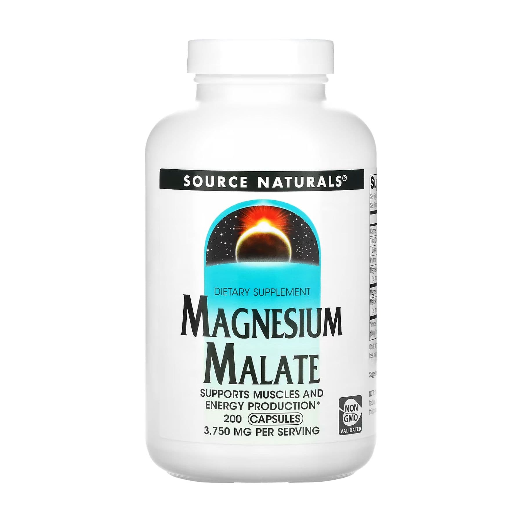 Малат магния 625 мг, 200 капсул, Source Naturals