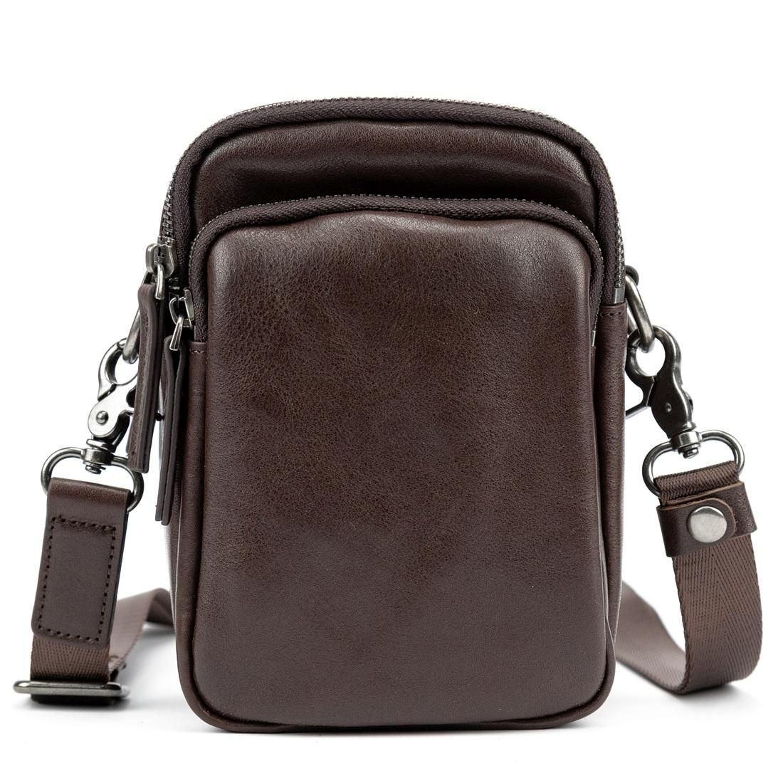 Месенджер маленький шкіряний чорний TIDING BAG 333-1C
