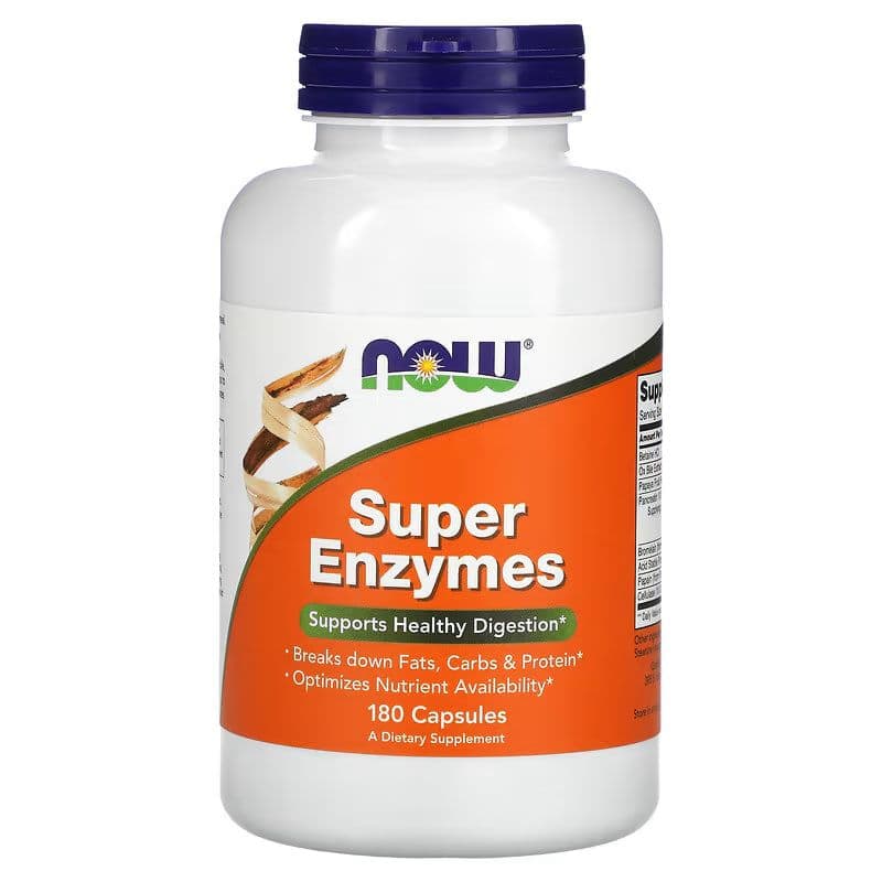 Super Enzymes — травні ферменти, 180 капсул, Now Foods (термін до 11.26)