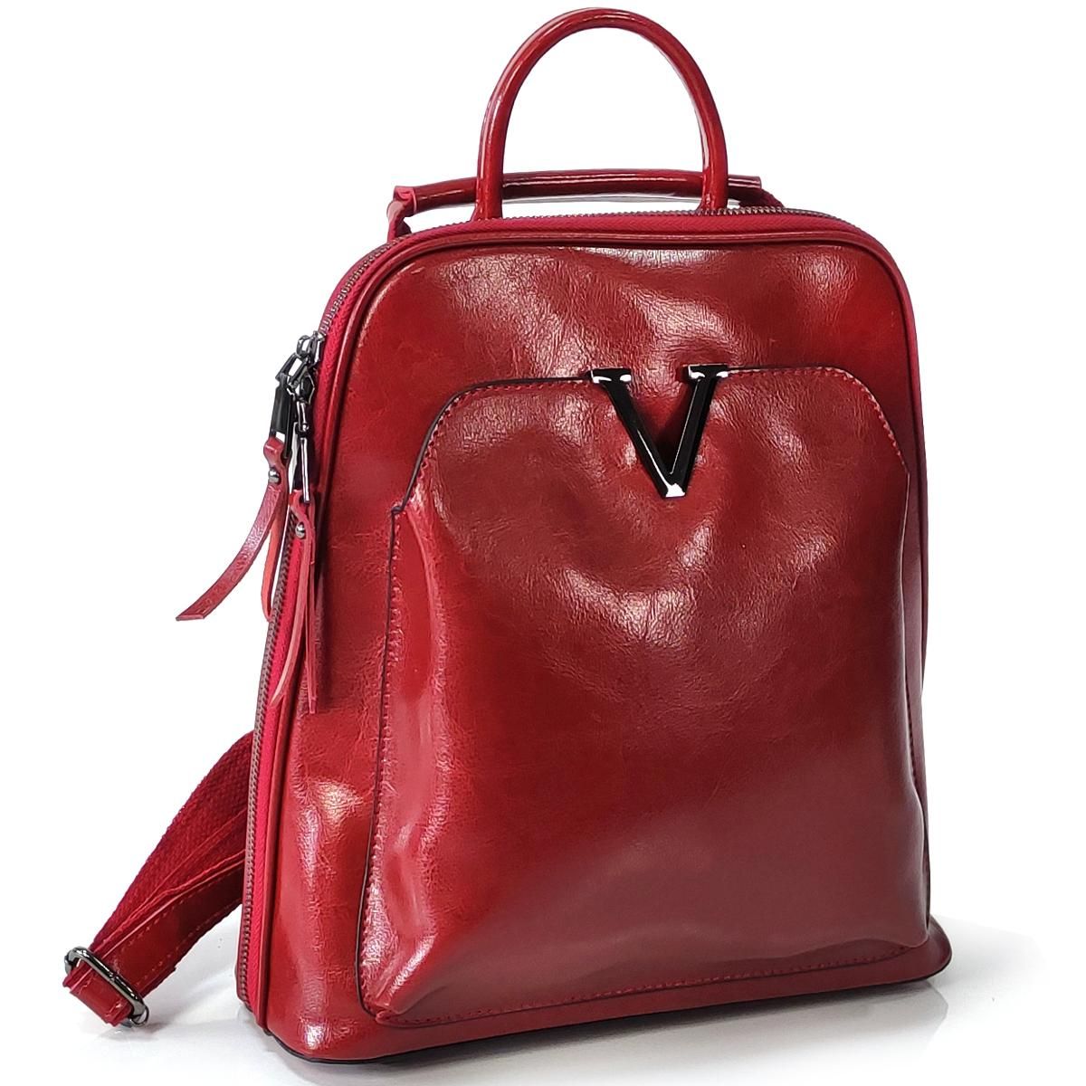 Жіночий червоний рюкзак міського типу Olivia Leather GR3-801R-BP