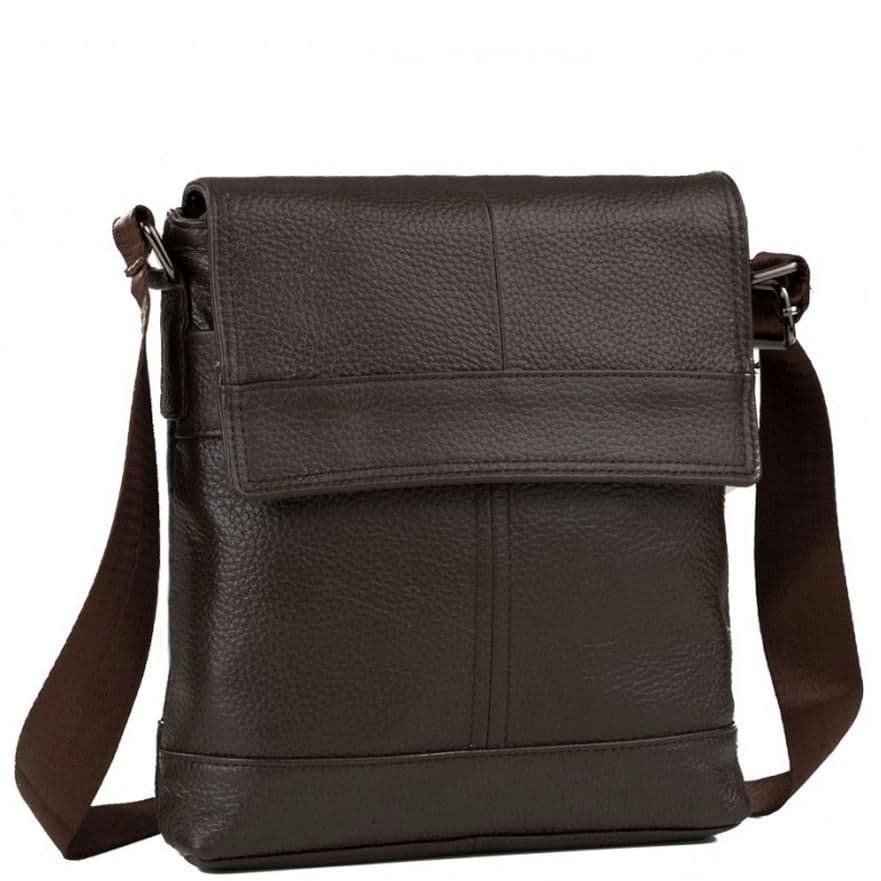Месенджер через плече чоловічий шкіряний коричневийTiding Bag M38-3822C