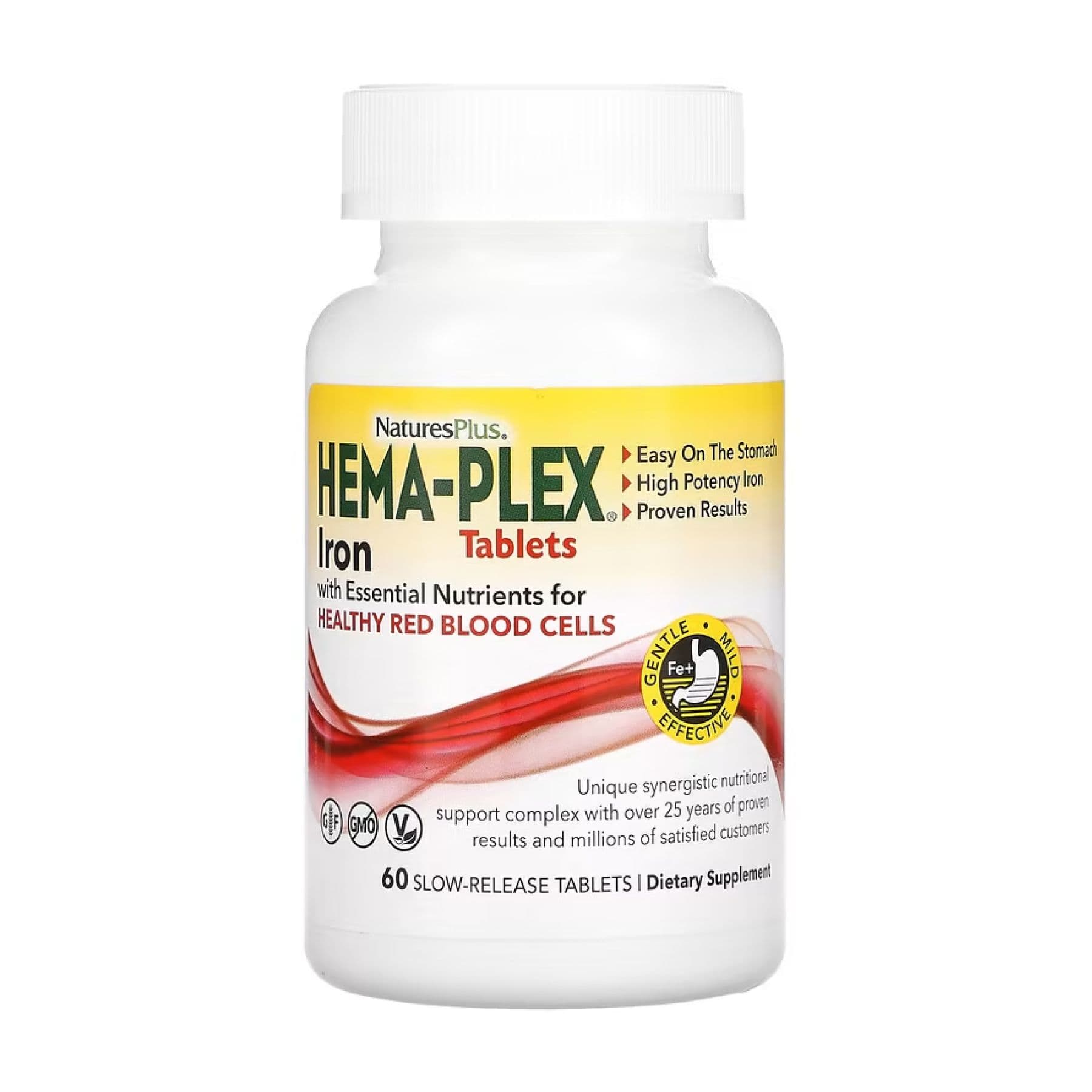 Hema-Plex — железо с комплексом витаминов, 60 таблеток, Nature's Plus