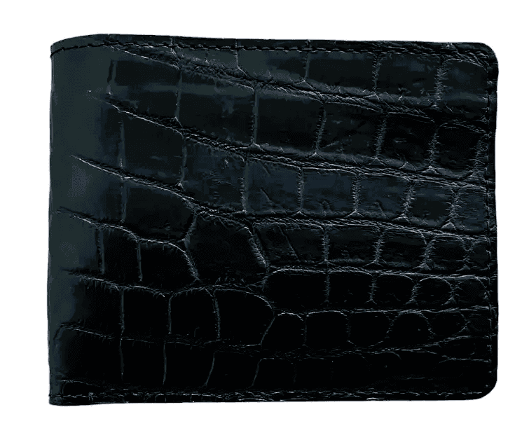Гаманець зі шкіри крокодила Exotic Leather Чорний (cw20)