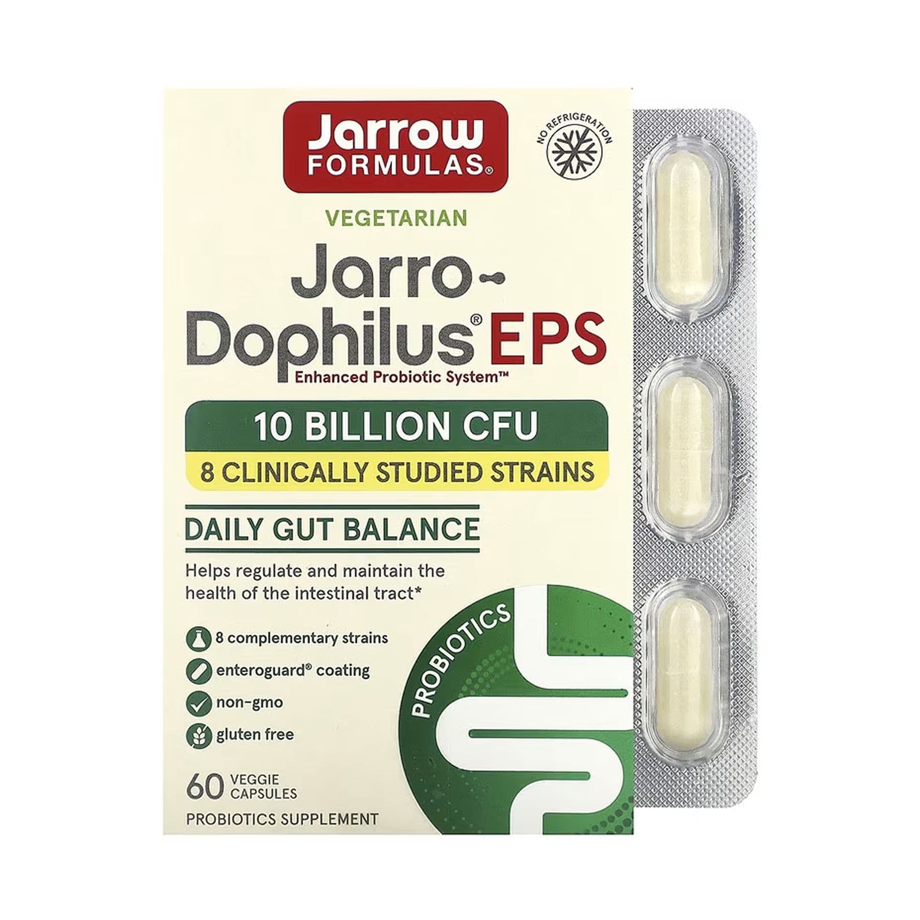 Jarro-Dophilus EPS — пробіотик, 5 млрд КОЕ, 60 капсул, Jarrow Formulas