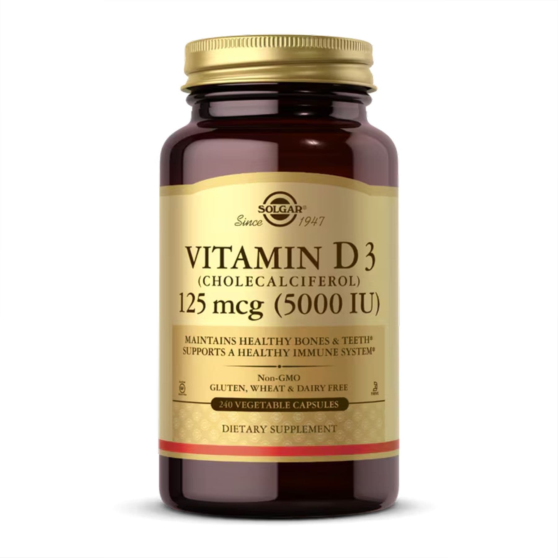 Vitamin D3 (Cholecalciferol) 125 mcg (5,000 IU) - 240 vcaps