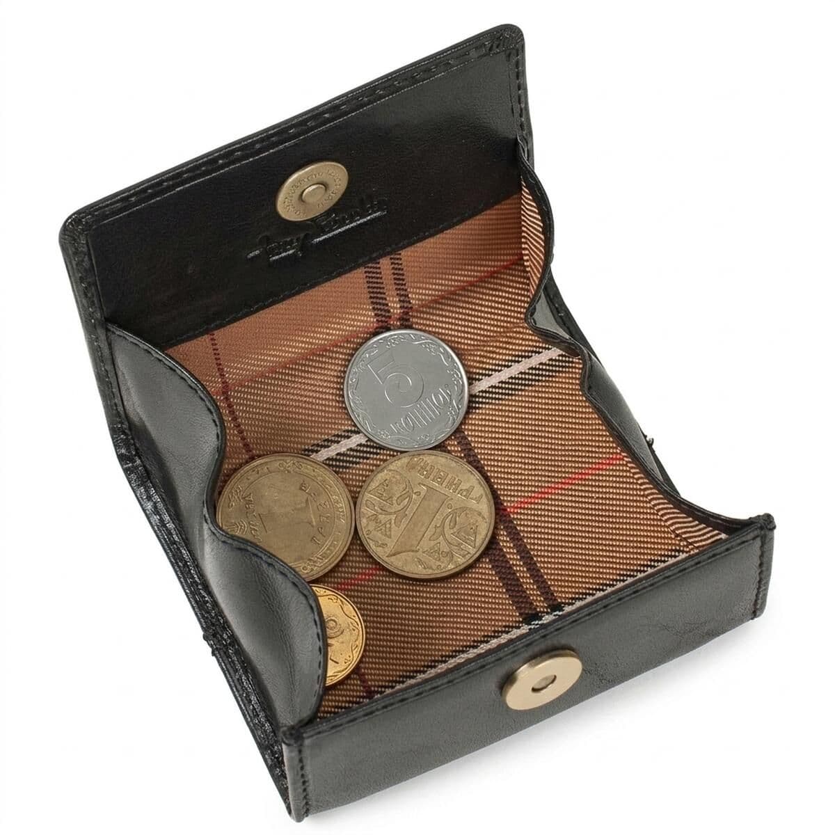 Женская монетница Tony Perotti из натуральной кожи Italico 1445L nero (90402) Черная