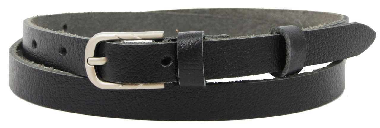 Женский кожаный поясок, ремень Skipper, черный 1,5 см
