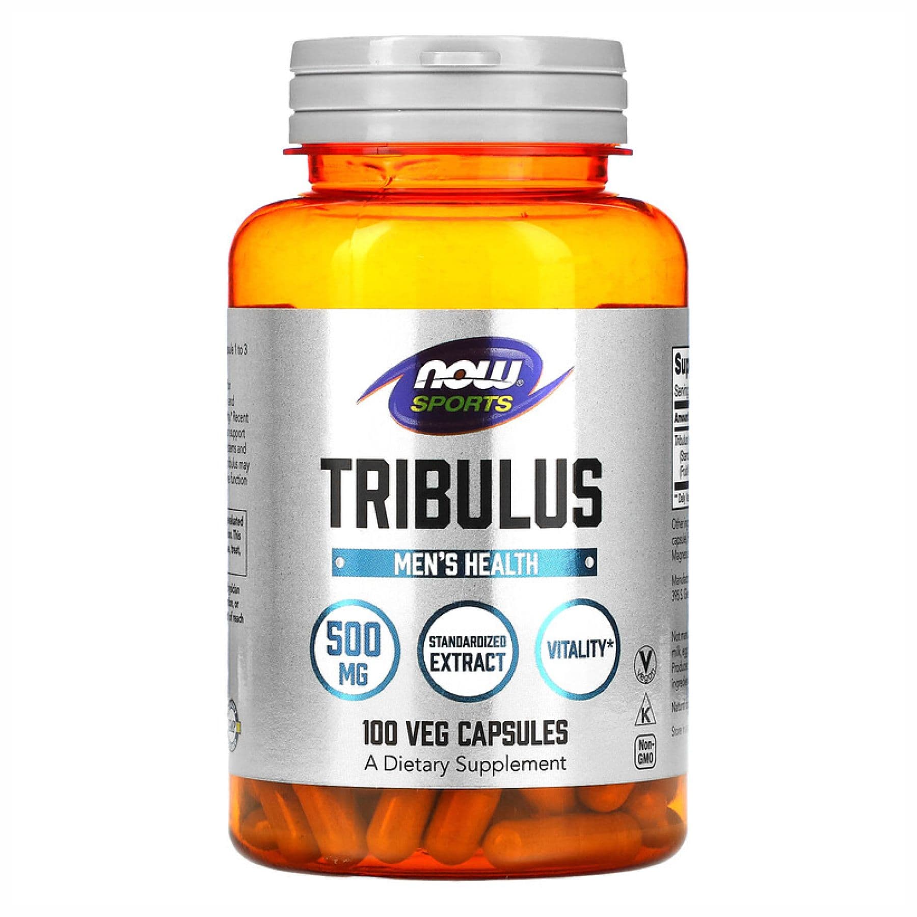 Трибулус 500 мг 45%, 100 вег. капсул, Now Foods