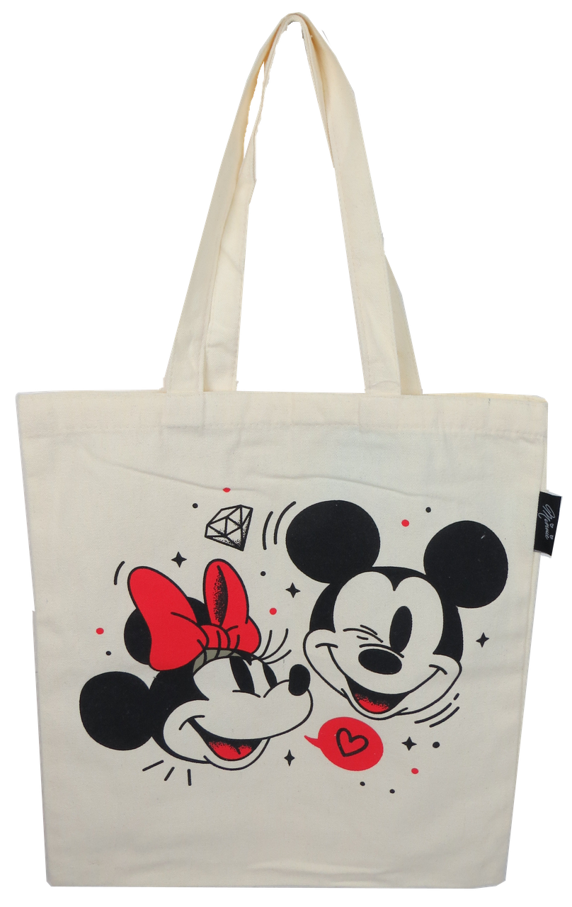 Cумка шоппер для покупок Disney Mickey and friends бежевая