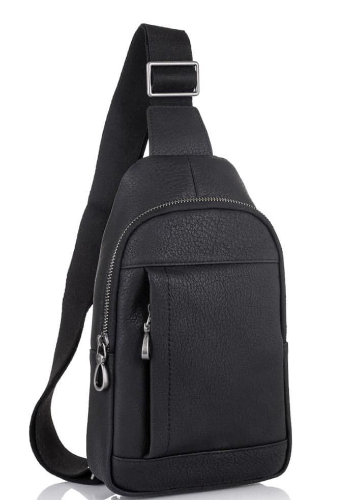 Чоловіча шкіряна сумка-слінг чорна Tiding Bag SM8-827A — фото 1