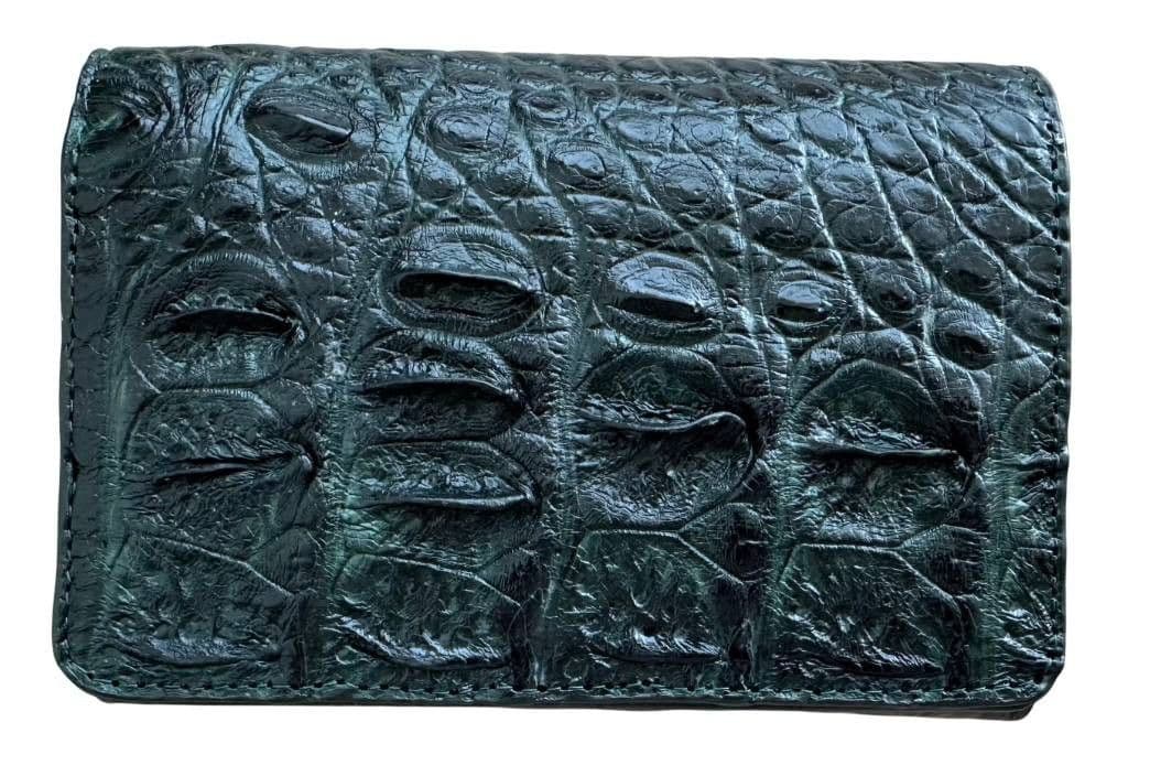 Гаманець жіночий із шкіри крокодила Зелений Exotic Leather (cw129) — фото 1
