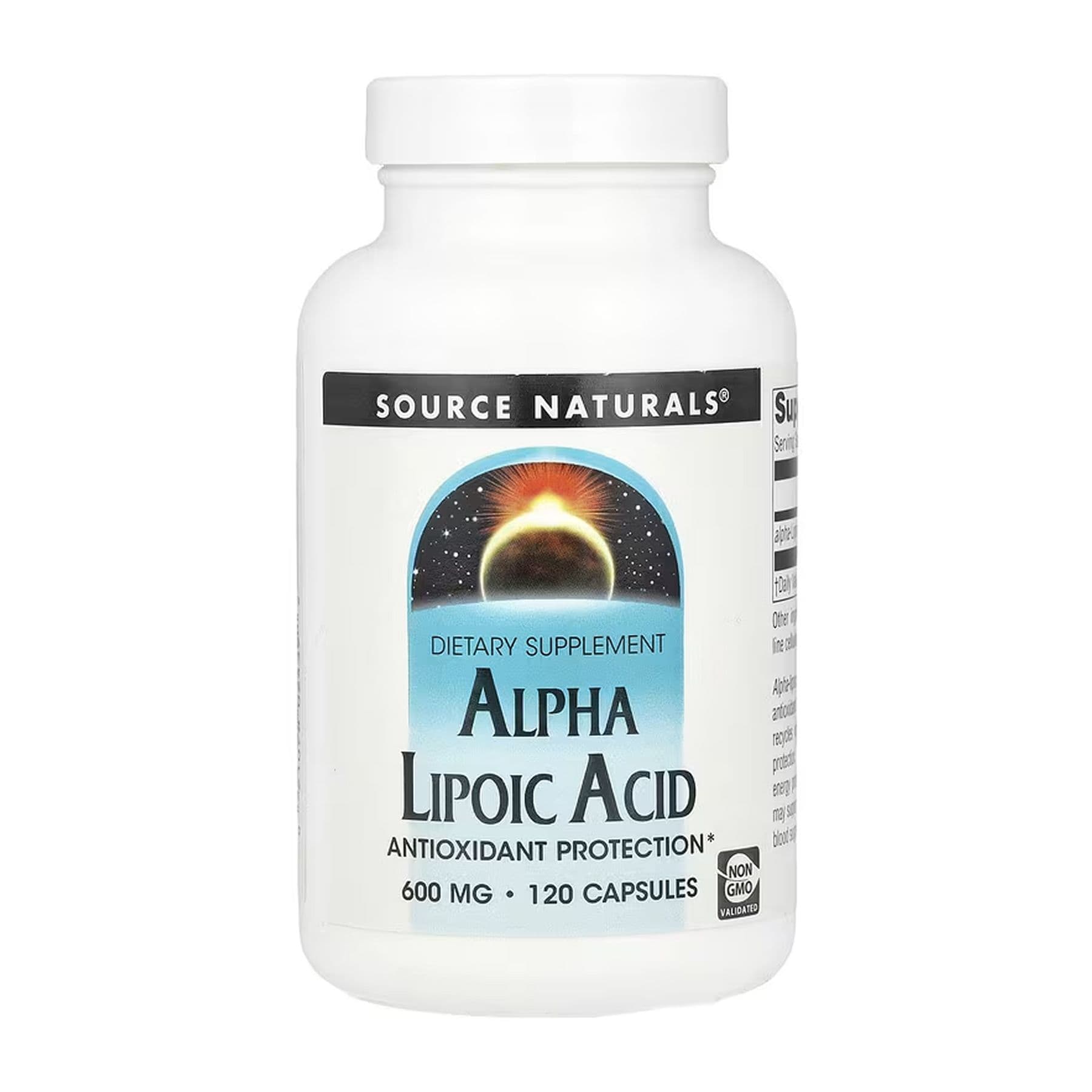Альфа-липоевая кислота 600 мг, 120 капсул, Source Naturals
