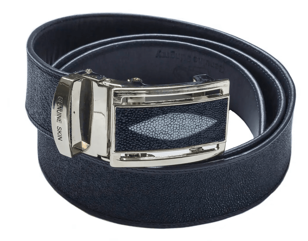 Ремень из кожи ската Exotic Leather Синий (stb04)