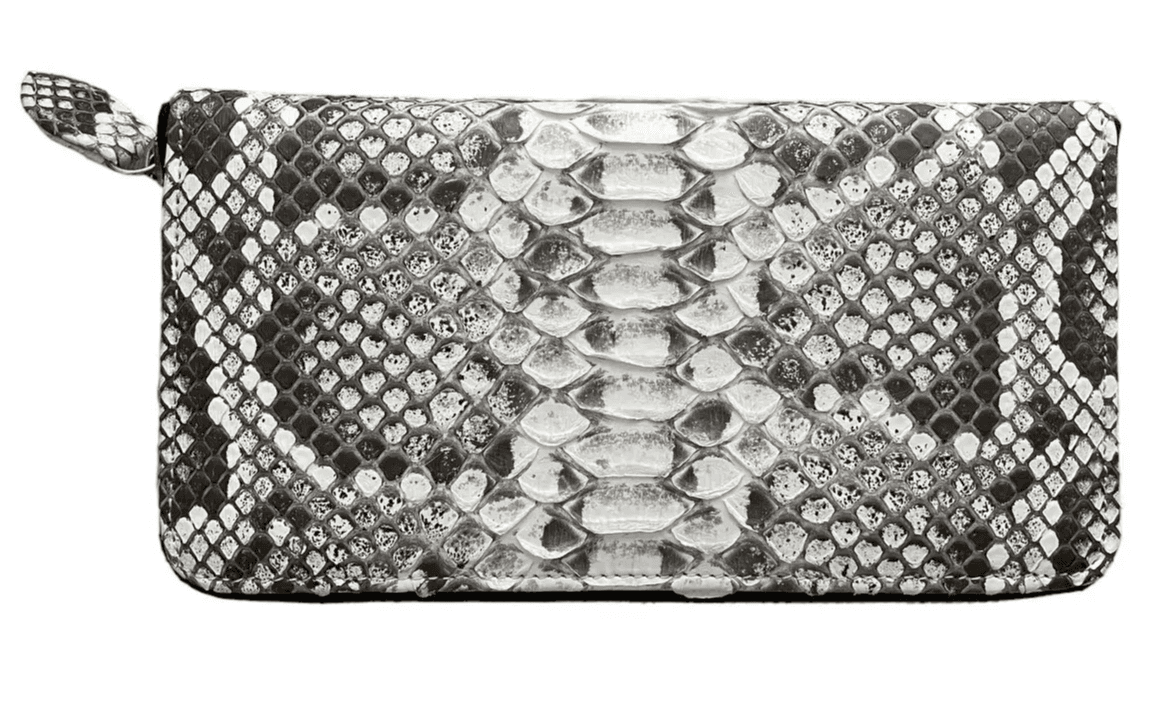 Гаманець зі шкіри пітона Exotic Leather сіро-білий (snw29_1)