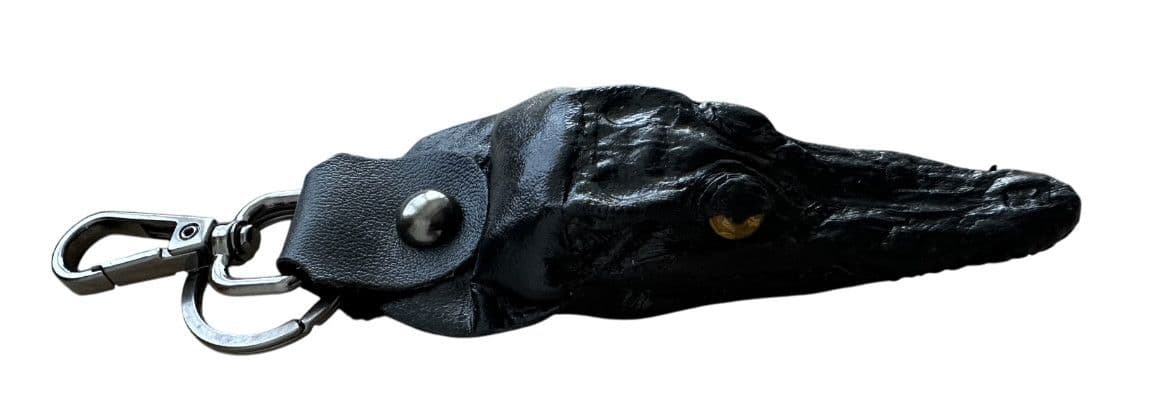 Брелок для ключів зі справжньою головою крокодила чорний Exotic Leather crc07 — фото 1