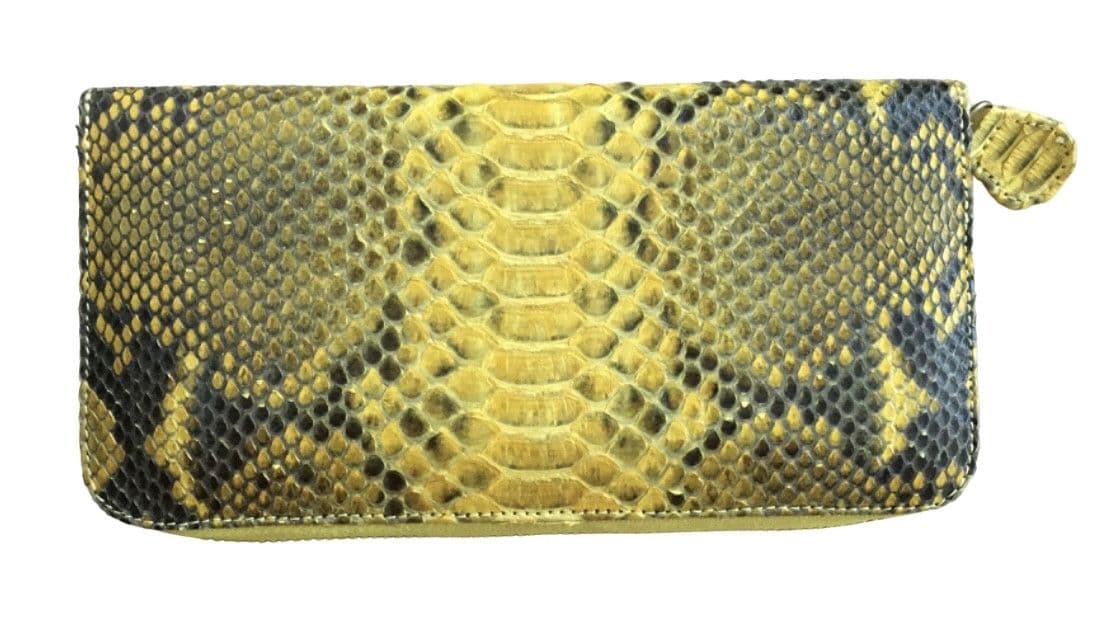 Гаманець портмоне жіночий Exotic Leather (snw28_2) із натуральної шкіри пітона жовтий