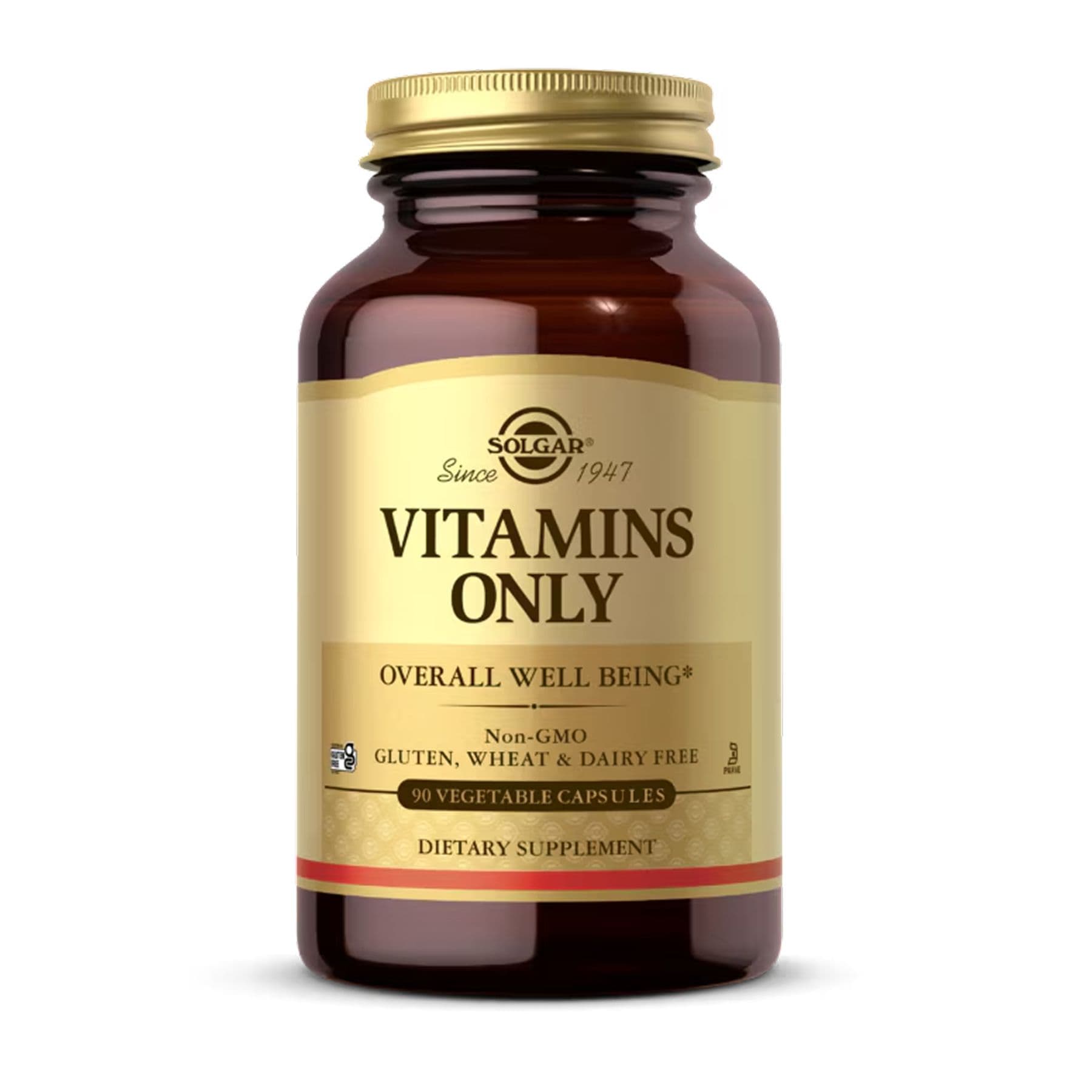Vitamins Only — мультивитамины без железа и минералов, 90 вегетарианских капсул, Solgar