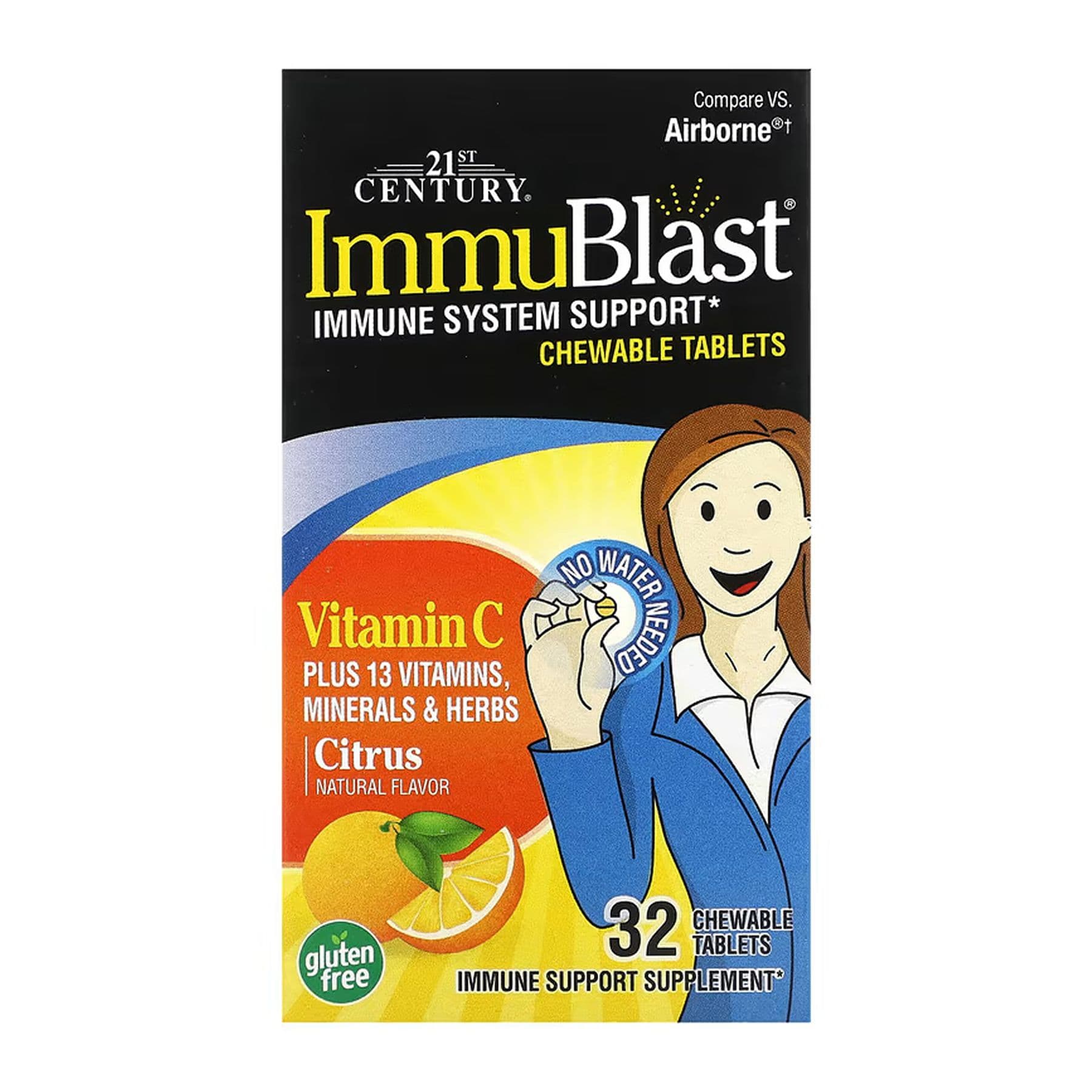 ImmuBlast — для імунної підтримки, 32 жув. таблетки, 21st Century