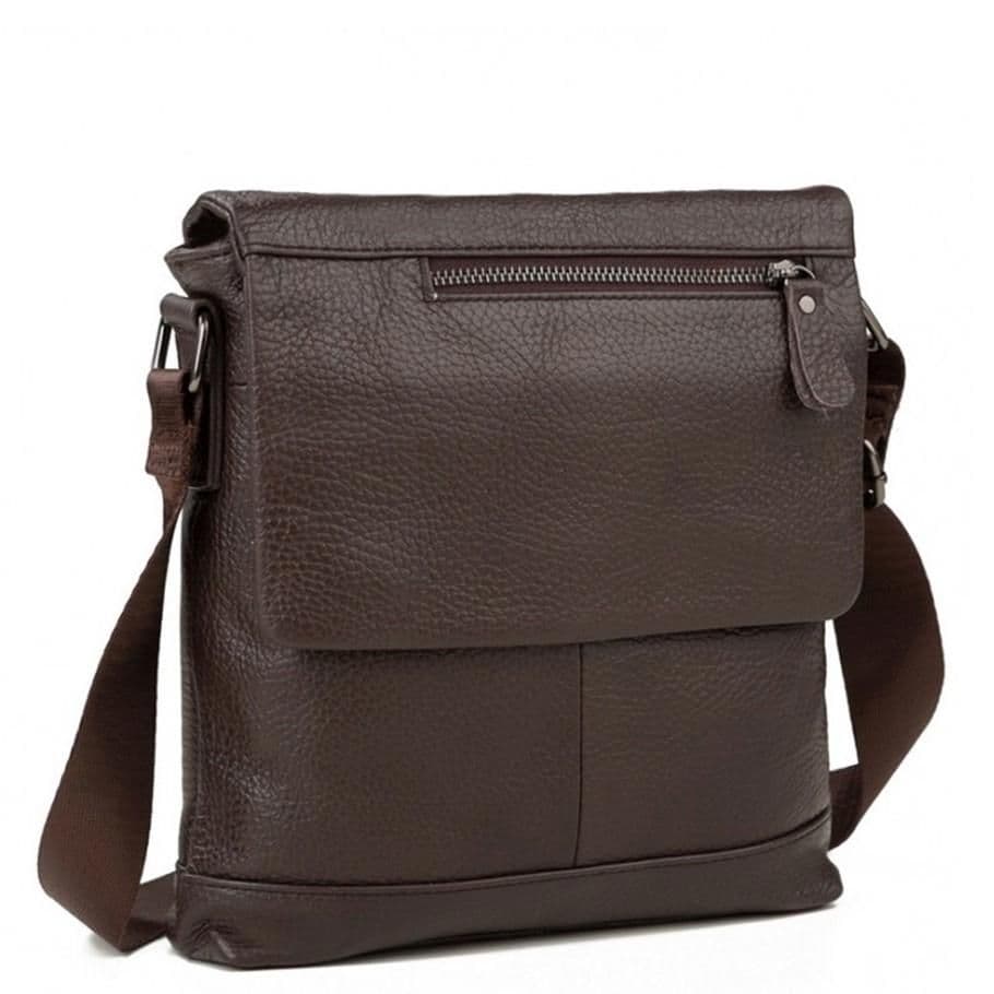 Сумка-мессенджер через плечо мужская кожаная с клапаном Tiding Bag M38-8146C