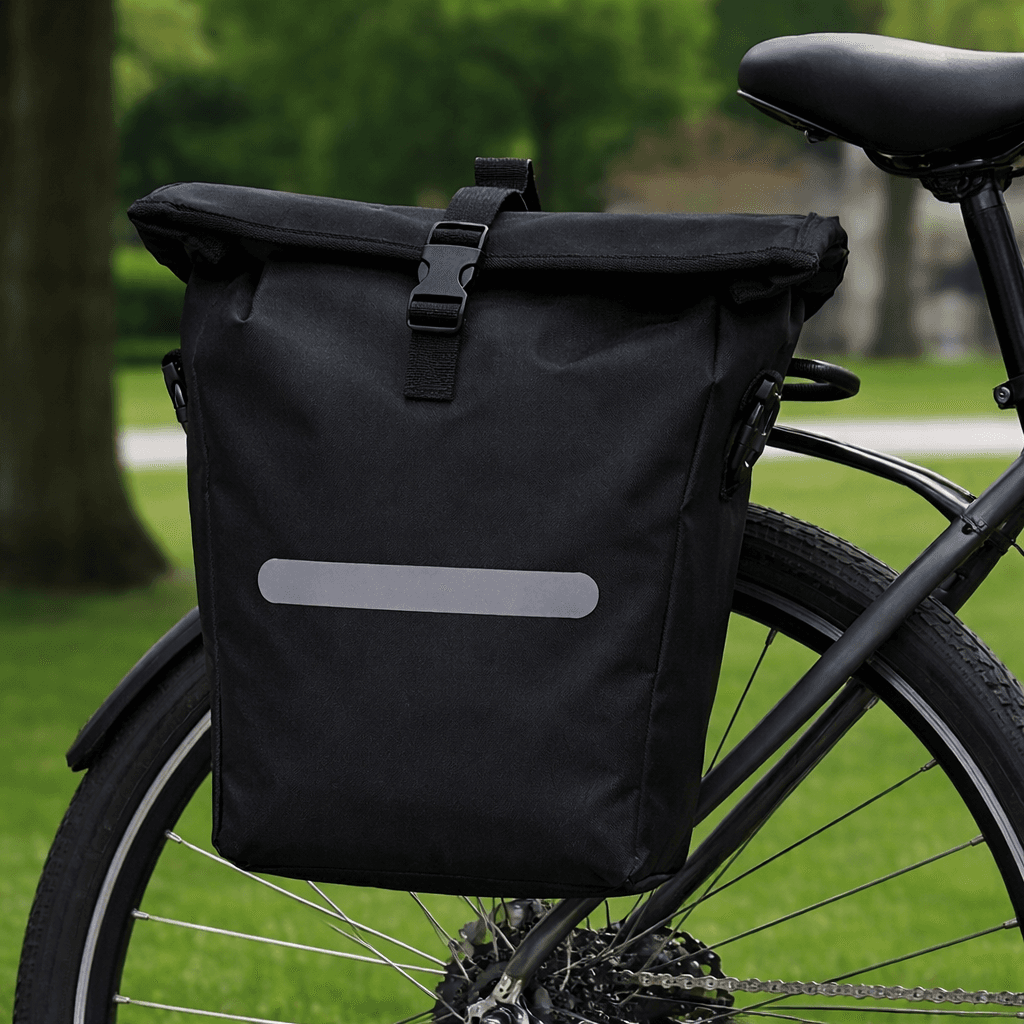 Велосипедна сумка на багажник з дощовиком 22L Bikemate чорна