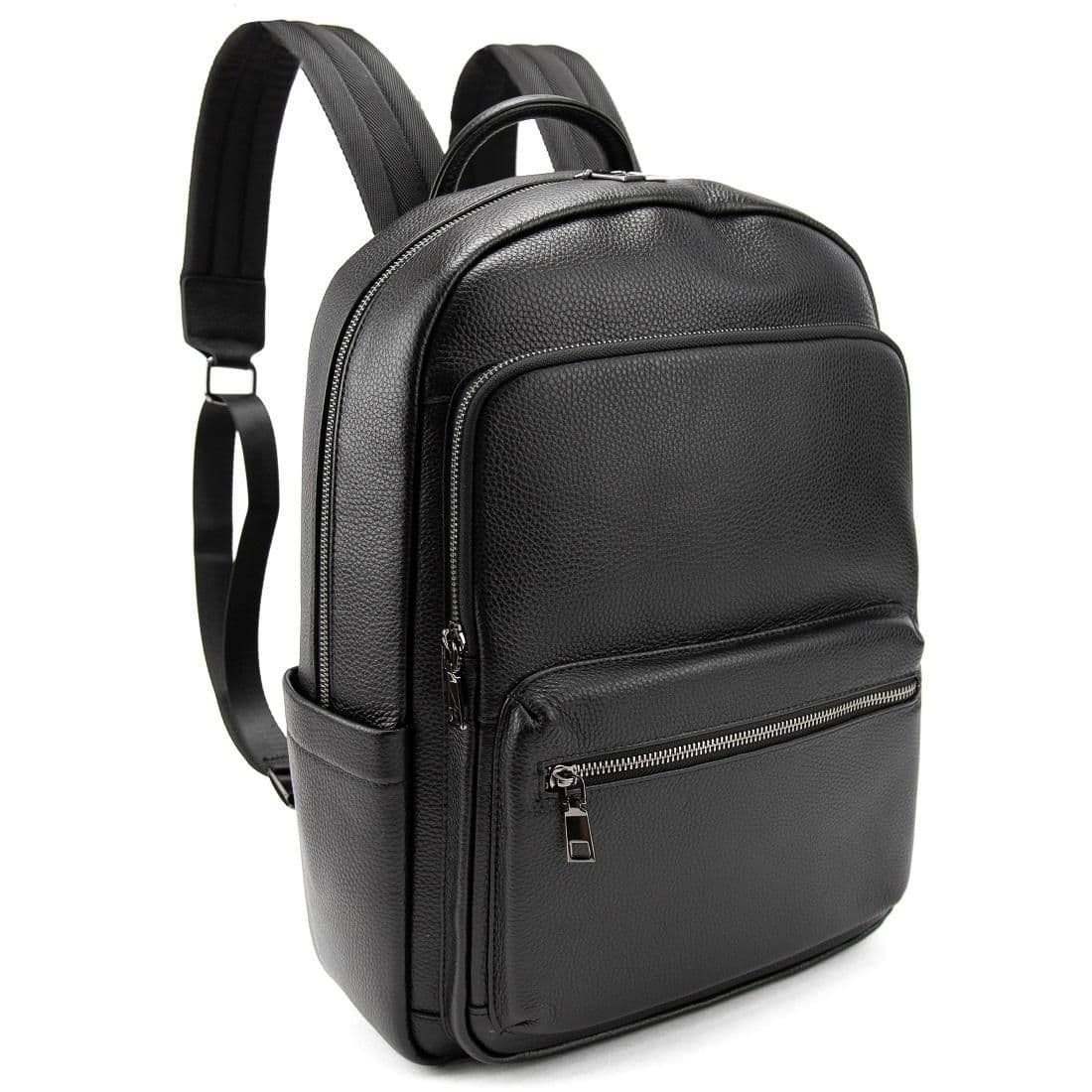 Чоловічий шкіряний рюкзак чорний Tiding Bag A25F-131419A — фото 1