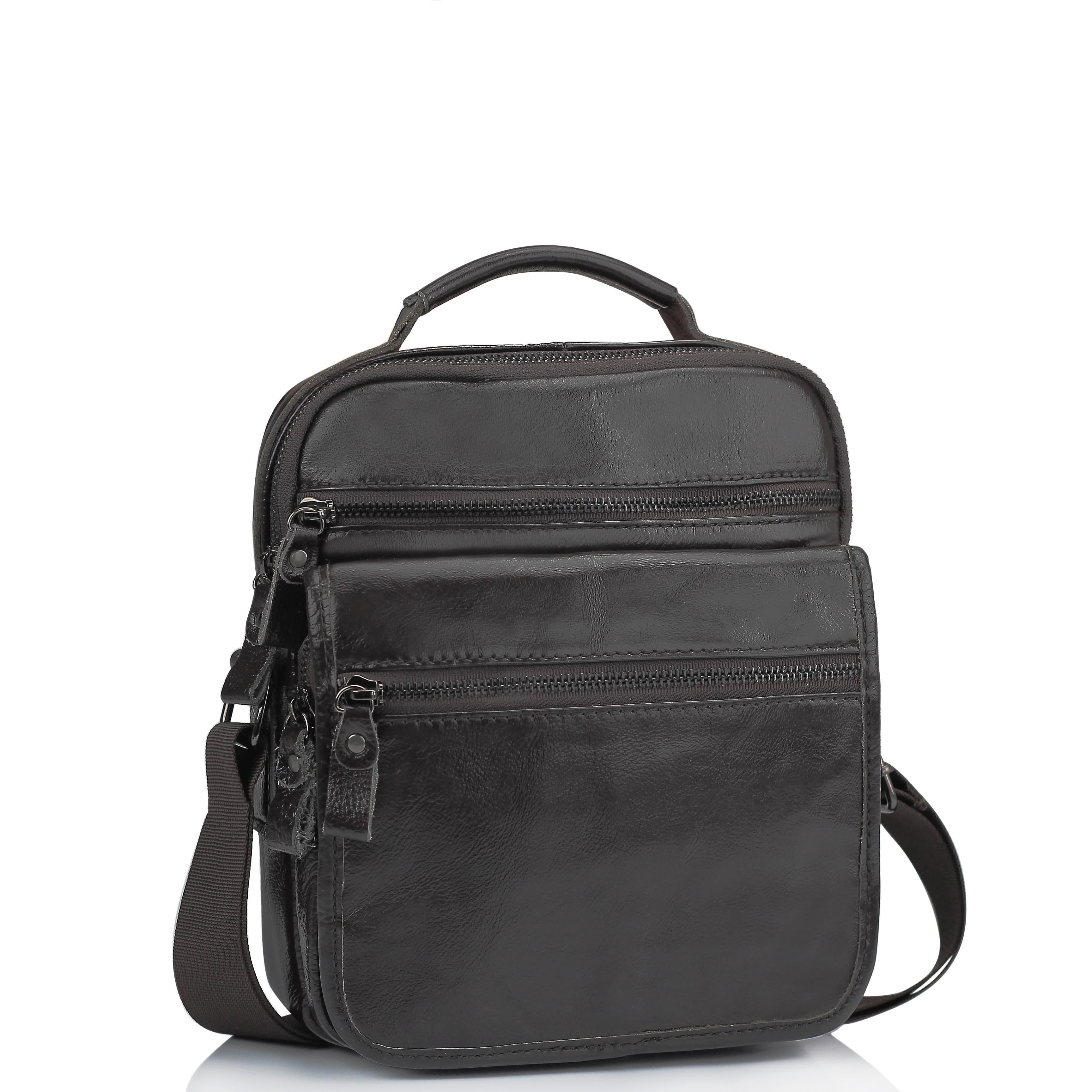 Чоловіча шкіряна сумка-барсетка на плече коричнева Tiding Bag M35-8852B